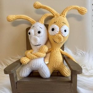 NEW Handmade Amigurumi Crochet Coolest Aliens, Wedding Gift, Decor